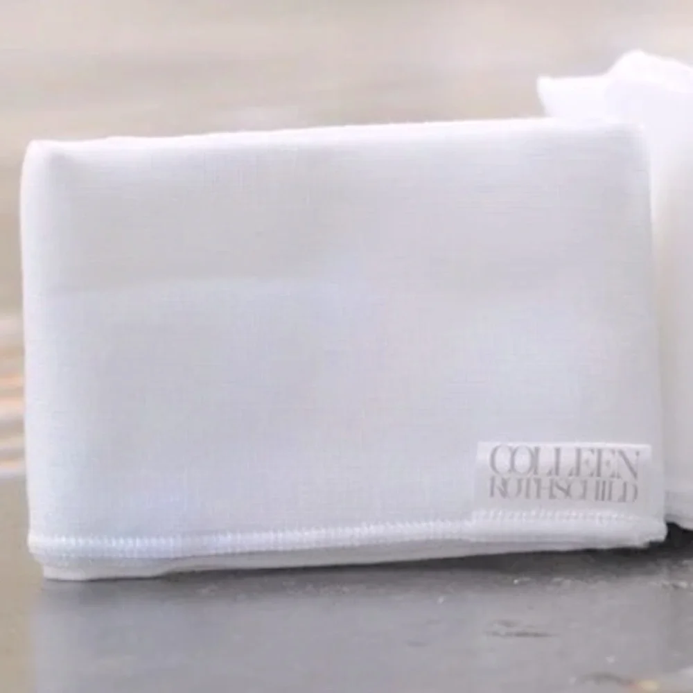 Colleen Rothschild White Muslin Cleansing Cloth Cotton Face Wash Towel NWT